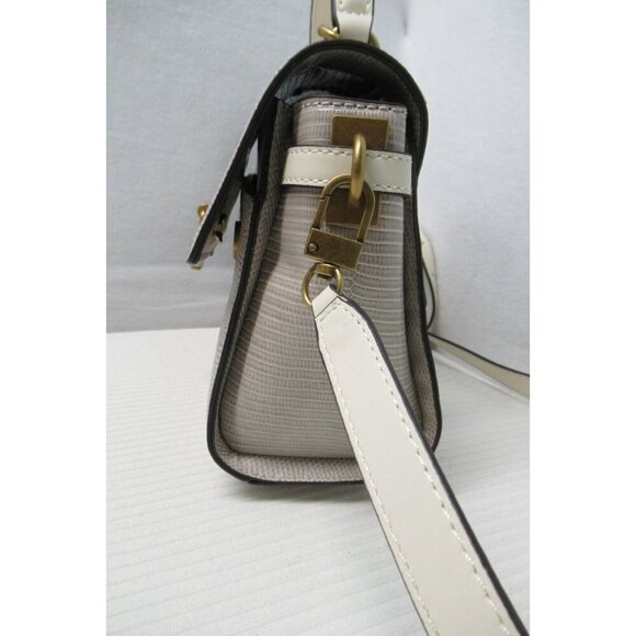 Guess Ginevra Handle Crossbody Bag Purse Taupe & Cream Gold Hardware Exotic NWOT - Picture 11 of 15